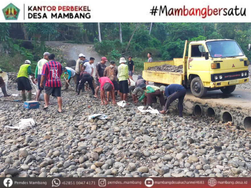 GOTONG ROYONG PERBAIKAN JALAN MAMBANG CELUK KELOD
